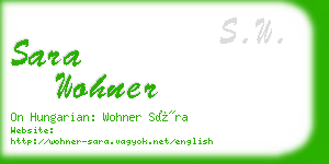 sara wohner business card